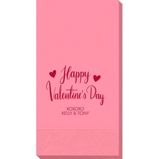 Happy Valentine's Day Guest Towels